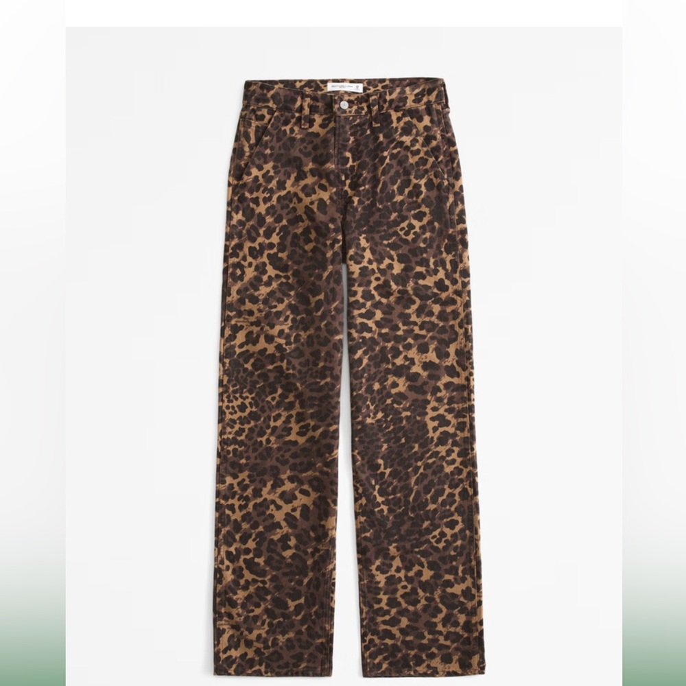 Abercrombie & Fitch Leopard Print Pants - mid rise